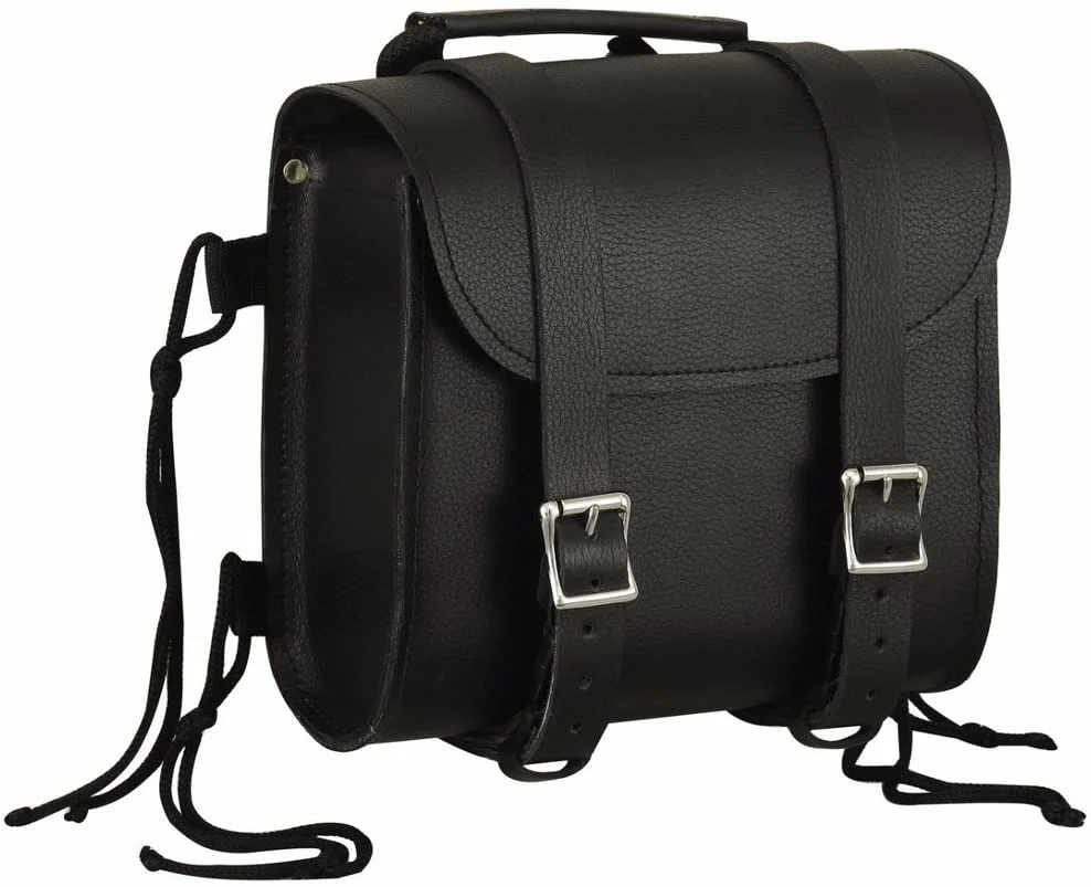 Environmentally Friendly First Manufacturing FIBAG8502 Black Leather Motorcycle Tool Bag Pure