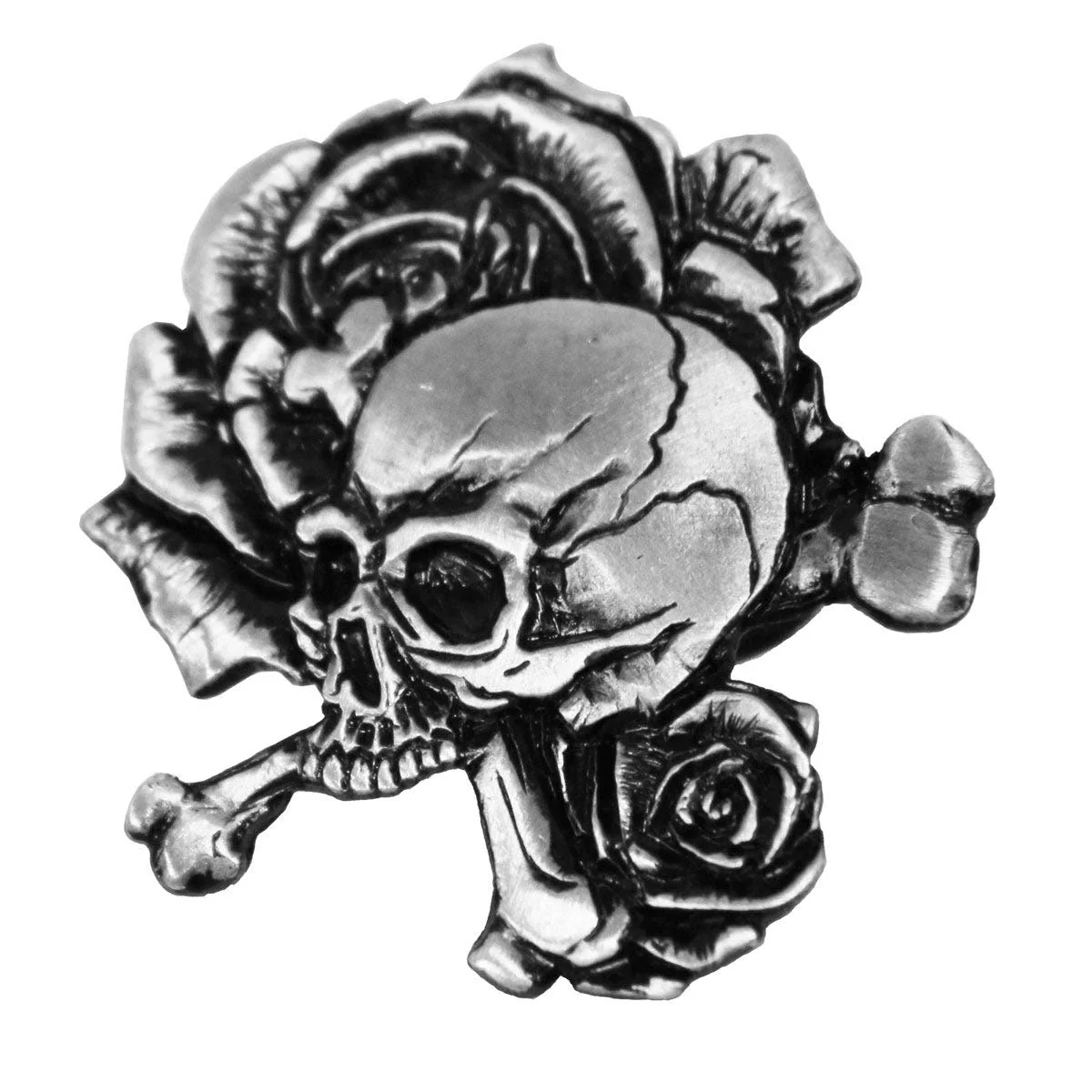 Breathable Milwaukee Leather MLP9261 Skull Roses Pin For Jackets Vest Hats and Clothing Traditional