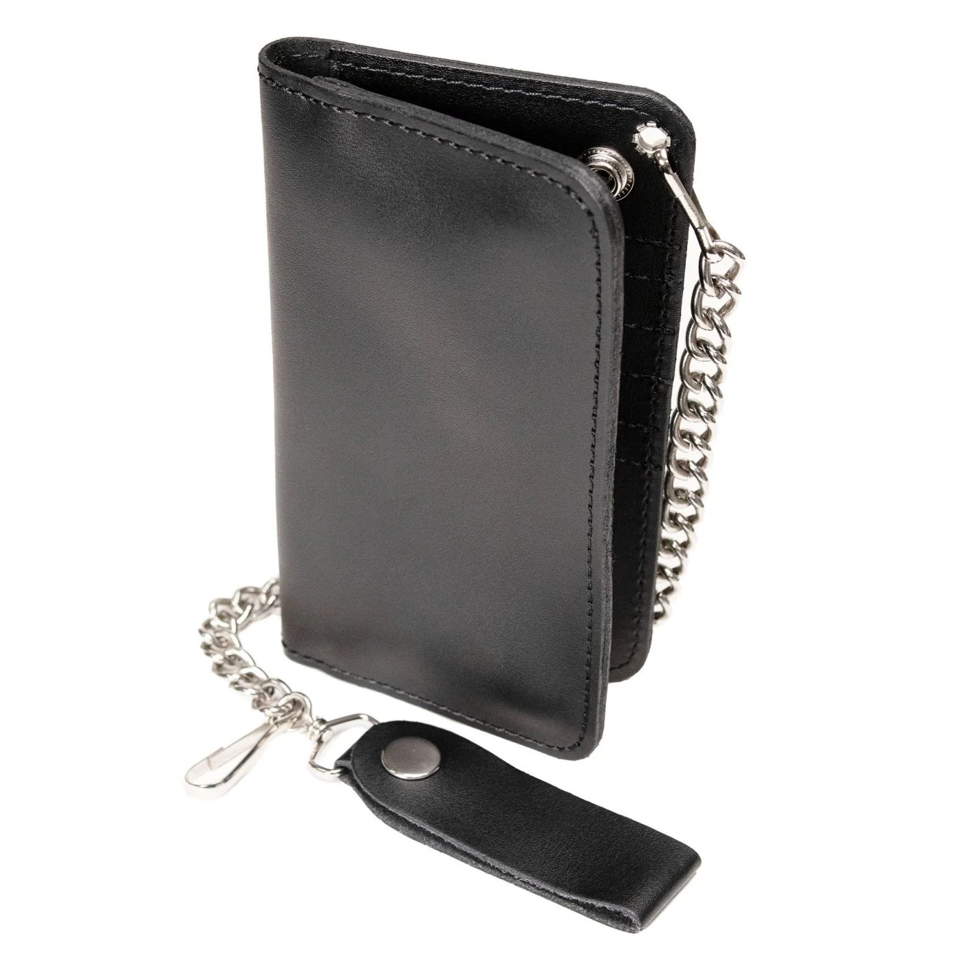 Exceptional Milwaukee Leather MLW7894 Men’s 7 Leather Bi-Fold Biker Wallet w Multiple Storage and Swivel Trigger Clip Anti-Theft Stainless Steel Chain Smart