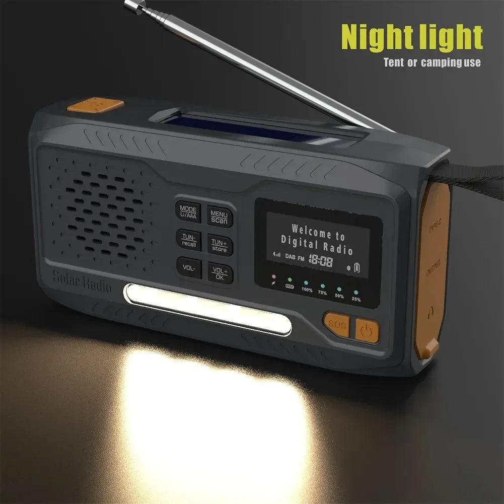 Crafted Solar Hand Crank Emergency Radio – 2000mAh Rechargeable DAB FM Bluetooth-Compatible Radio 4-Way Powered with Reading Lamp for Survival Outstanding