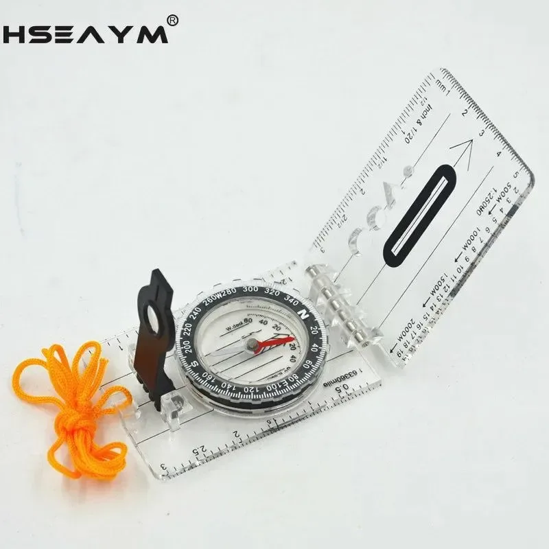 Stylish Drawing Scale Compass Folding Map Ruler – Survival Tool Buckle for Car Camping Hiking Pointing Guide Premium