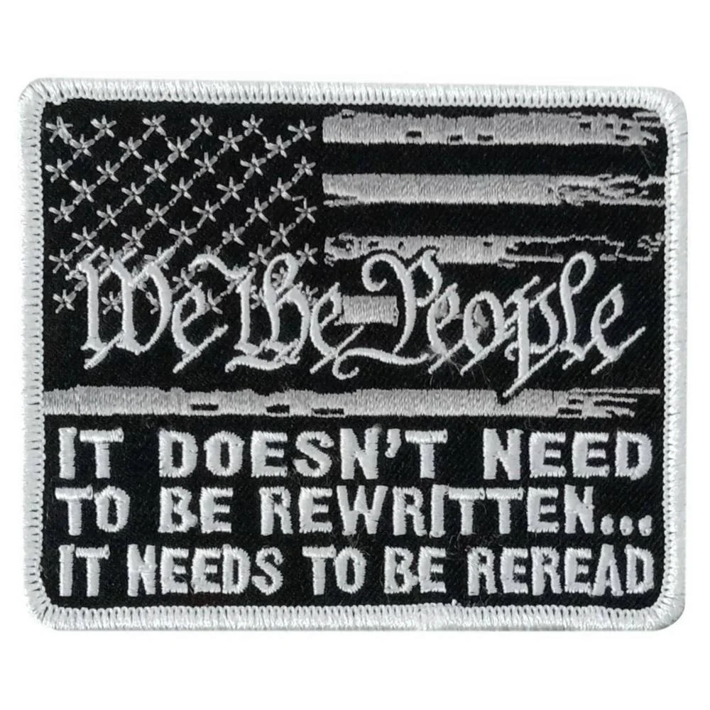 Genuine Hot Leathers We The People Reread 3.6 X 3 Embroidered Patch PPW1213 Excellent