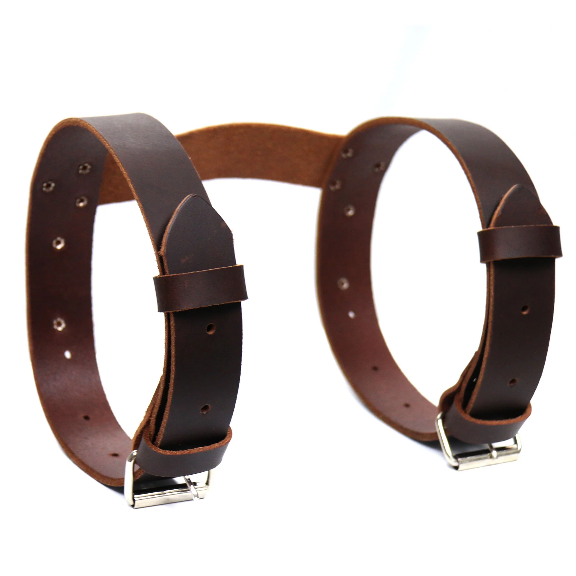 Modern Hot Leathers Blanket Roll Brown Leather Strap TBR1003 Minimalist