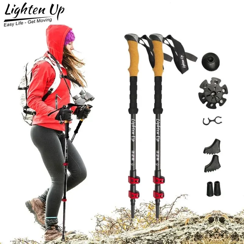 Relaxed Carbon Fiber . Aluminum Alloy Trekking Poles – Quick Lock Hiking Sticks for Nordic Walking and Climbing Breathable