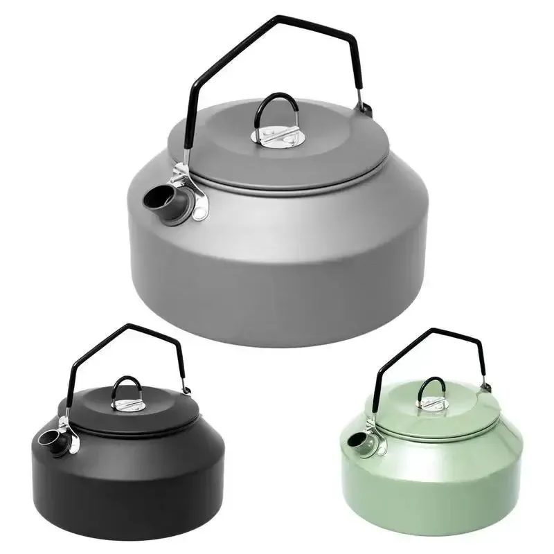 Natural 1.35L Camping Water Kettle Aluminum Alloy Tea Pot for Outdoor Coffee and Tableware for Travel Backpacking Hiking and Picnic Supplies Breathable