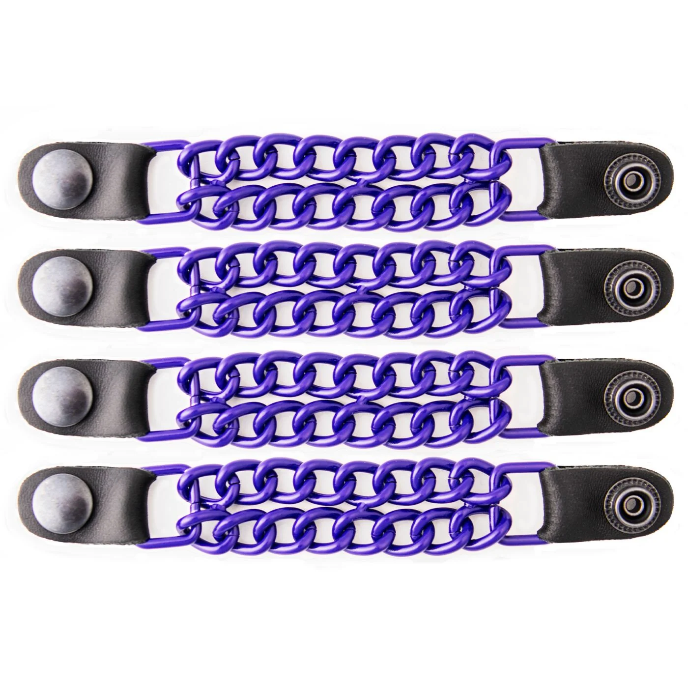 Innovative Milwaukee Leather MLA6090 Purple 4 Inch 4-PCS Vest Extender Set – Double Chrome Chains w Leather Recyclable