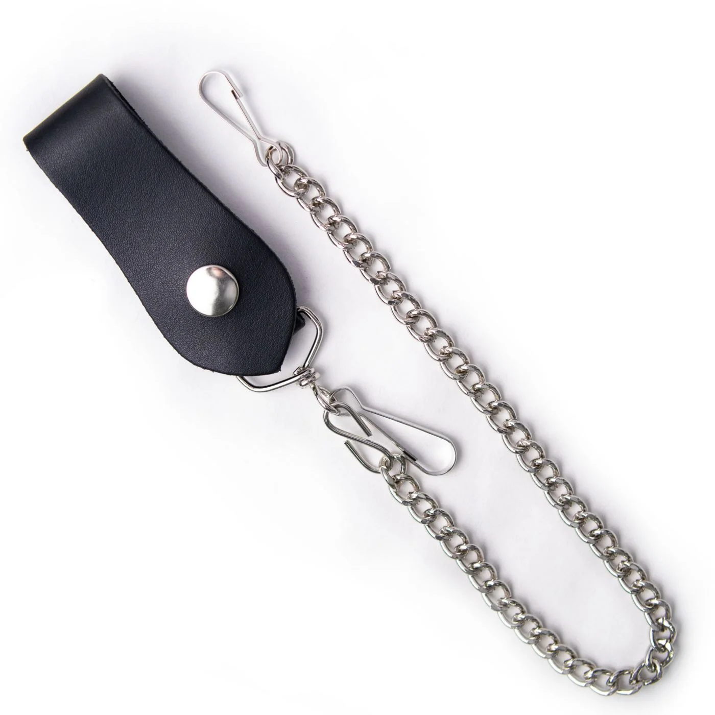 Natural Milwaukee Leather MLC78965 Silver Metal Anti-Theft 15 Inch Wallet Chain with Snap-On Belt Loop and Key Holder Minimalist