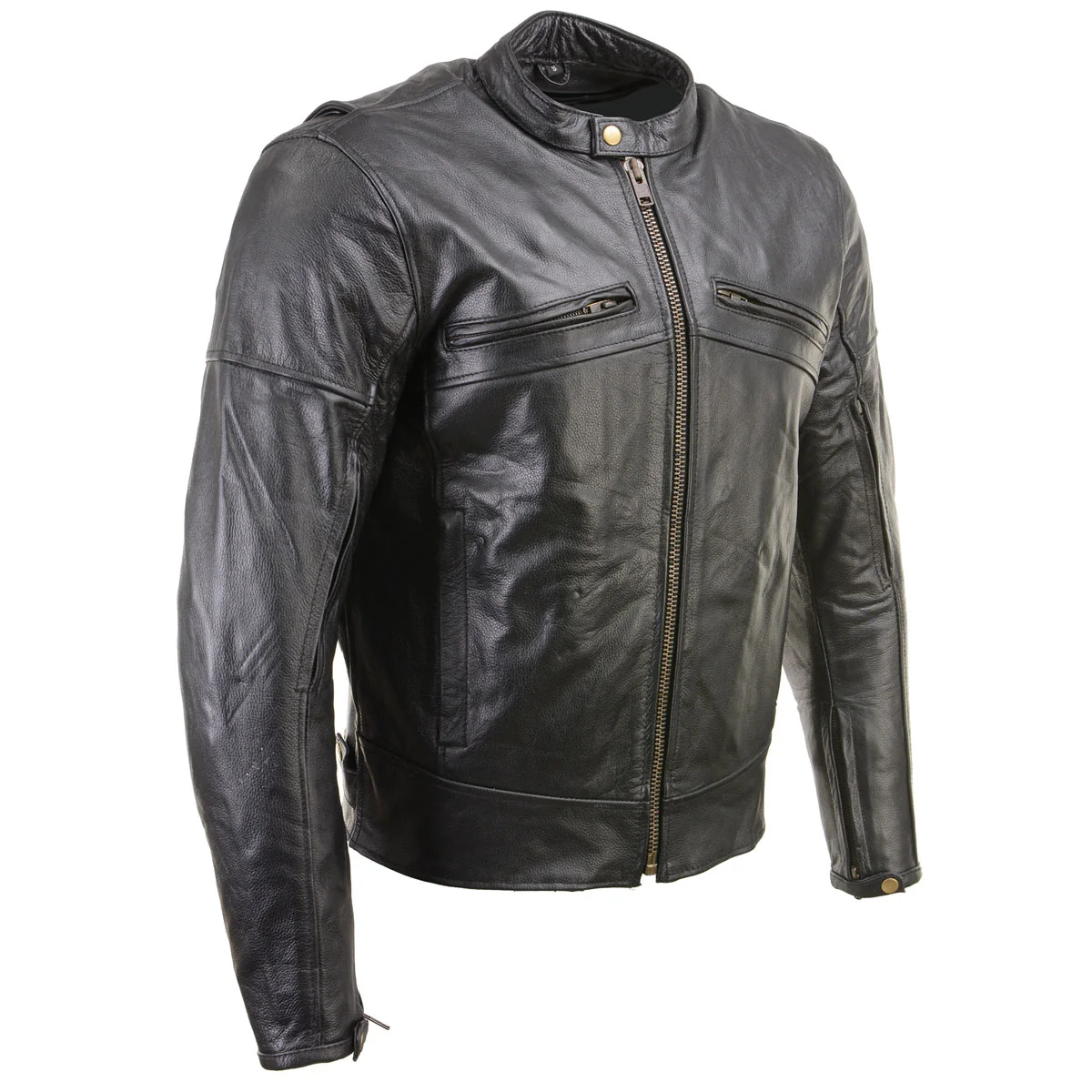 Top-Quality Milwaukee Leather Men’s ‘The Racer’ Premium Black Leather Vented Racer Style Motorcycle Biker Jacket w CE Armor – LKM17015 Powerful