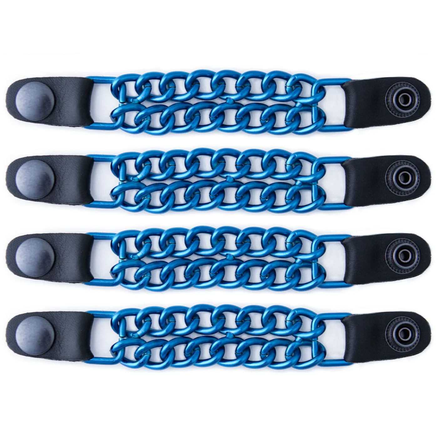 Long-Lasting Milwaukee Leather MLA6097 Candy Blue 4 Inch 4-PCS Vest Extender Set – Double Chrome Chains w Leather Elegant