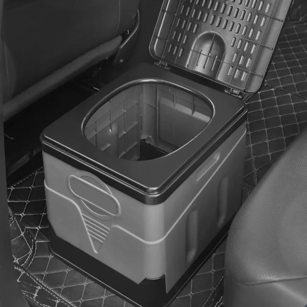 Optimized Portable Folding Car Toilet Bucket – Strong Bearing Capacity Trash Can for Tour Emergency Self-driving Travel Outdoor Camping Traditional