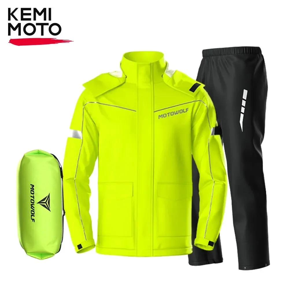 Fast Waterproof Motorcycle Rain Suit – Reflective Durable and Portable Raincoat Pants for Bikers Responsible