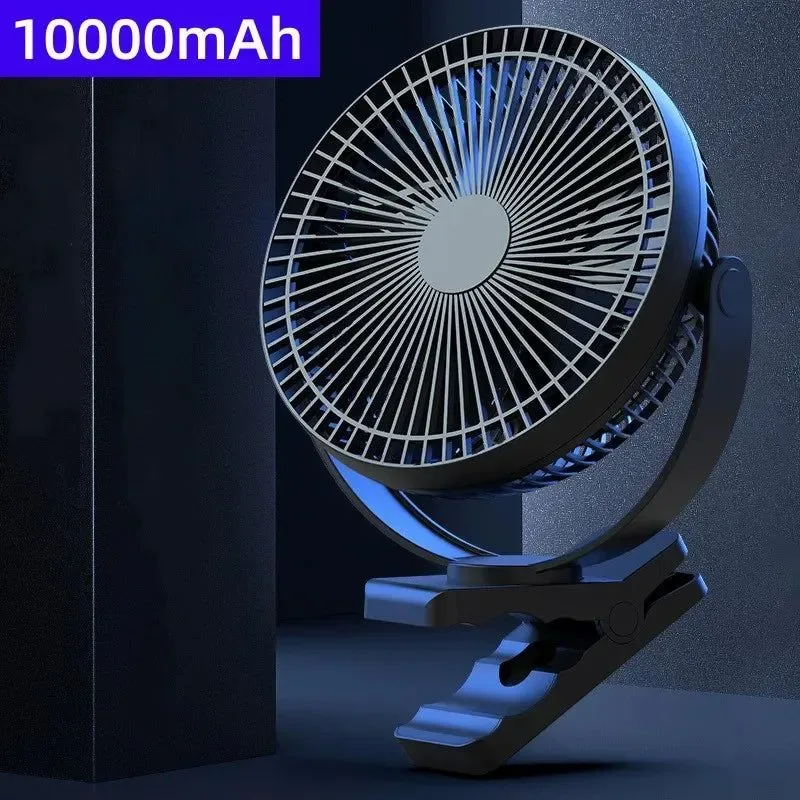 Official USB Rechargeable Wireless Table Ceiling Fan – 10000mAh Battery 4-Speed Adjustable Fast