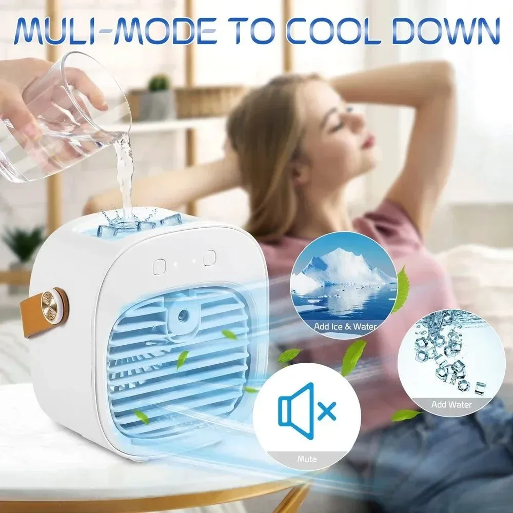 Versatile Portable Rechargeable Mini Air Conditioner – Personal Cordless Cooler Fan Long-Lasting