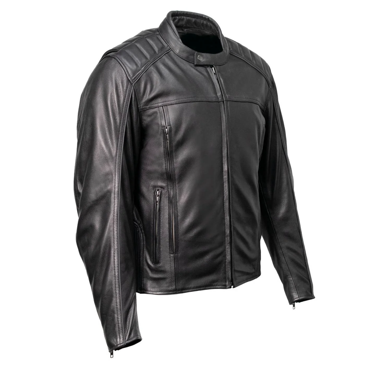 Reusable MMCC Men’s Top-Spot Black Leather Motorcycle Jacket – MMC10007 Expertly Made