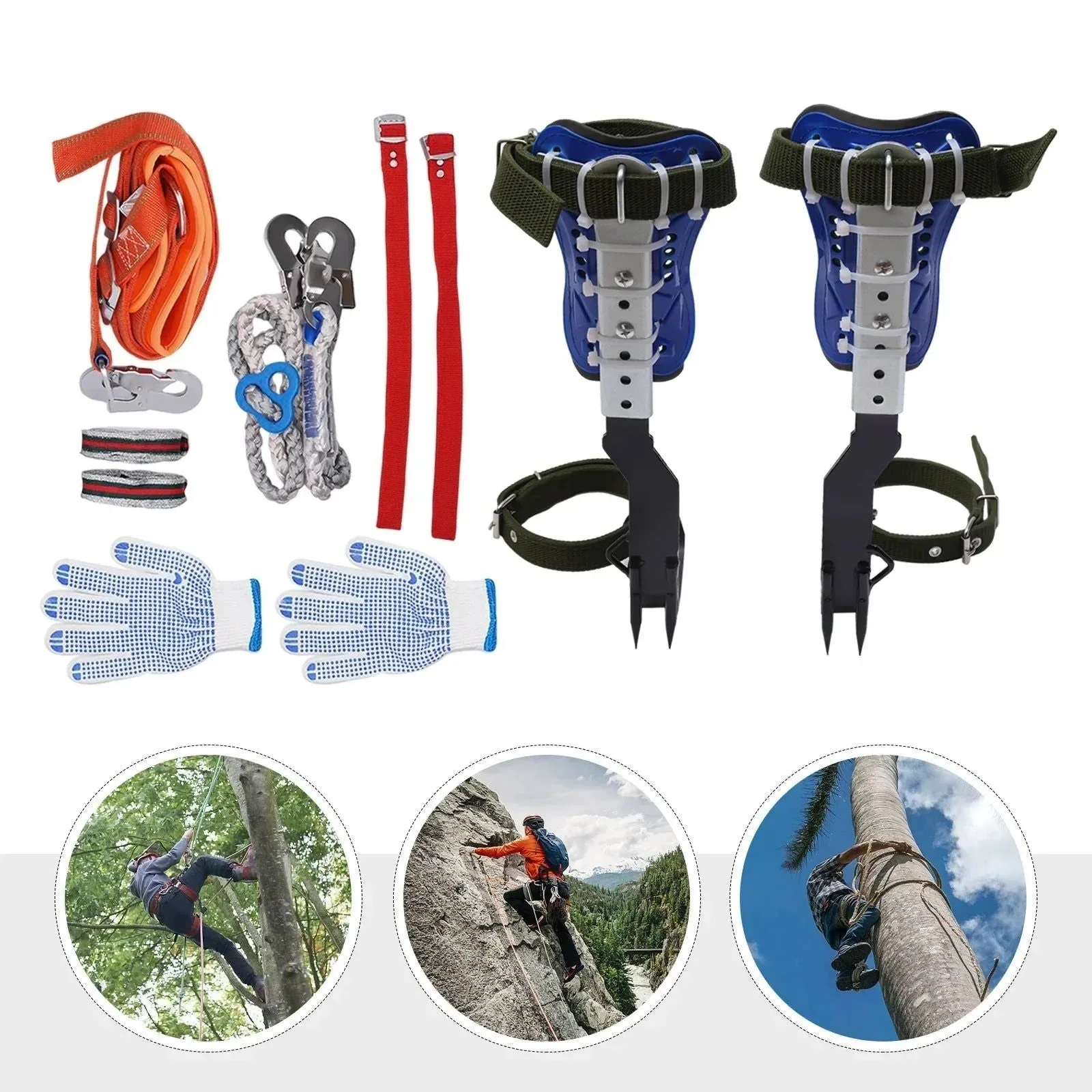 Superior Professional Tree Climbing Spike Kit – Adjustable Safety Belt Lanyard for Arborists Classic