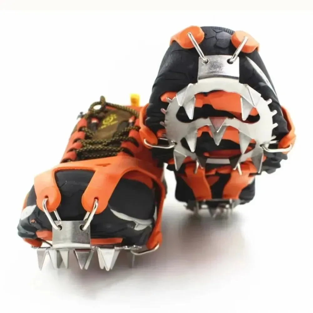Secure 18-Spike Professional Climbing Crampons – Anti-Slip Ice Traction for Hiking Winter Camping Fits US 6-12 Refined