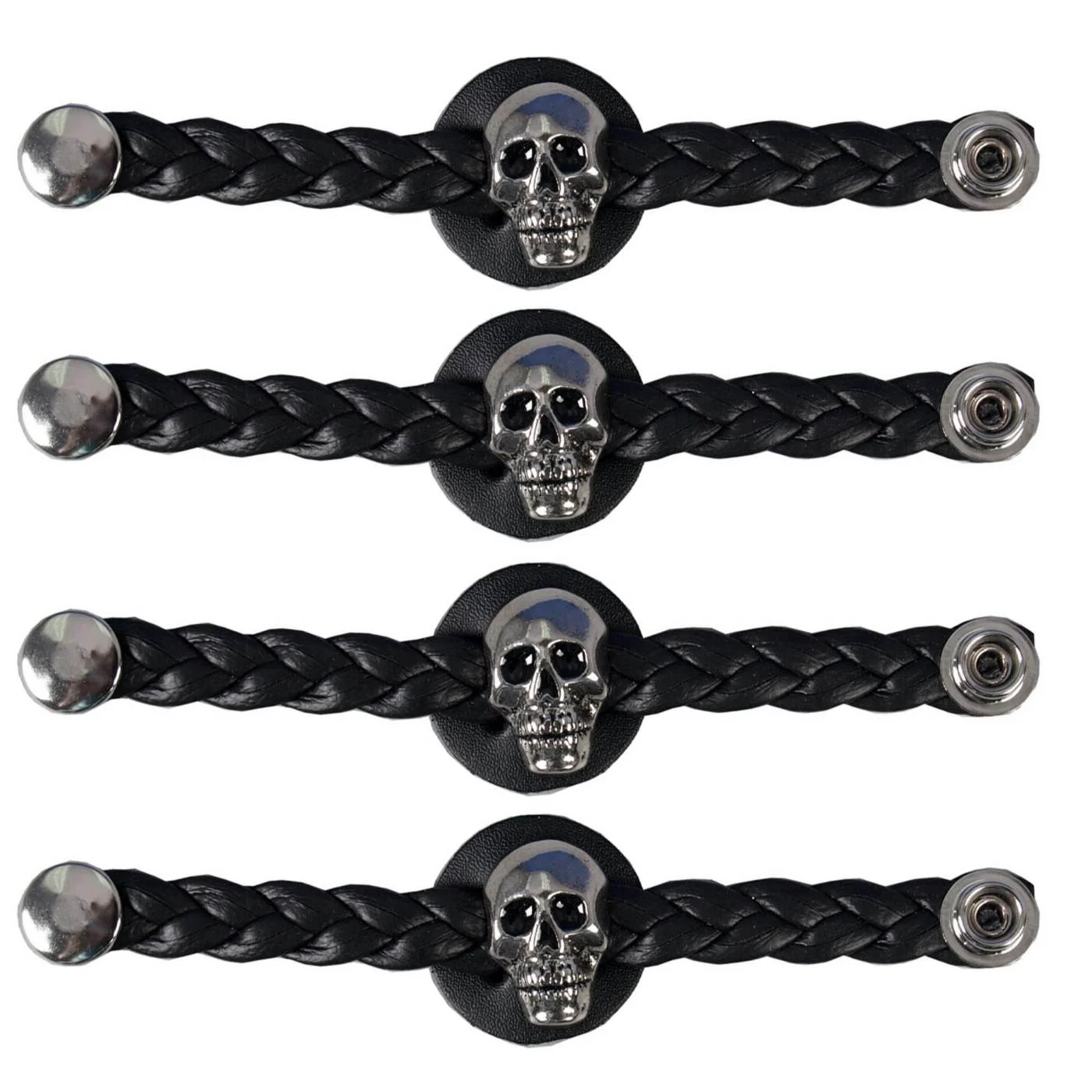 Smart Milwaukee Leather Skull Medallion Vest Extender Leather Braided Strap 6.5 Extension 4-PCS MLA6064SET Top-Quality