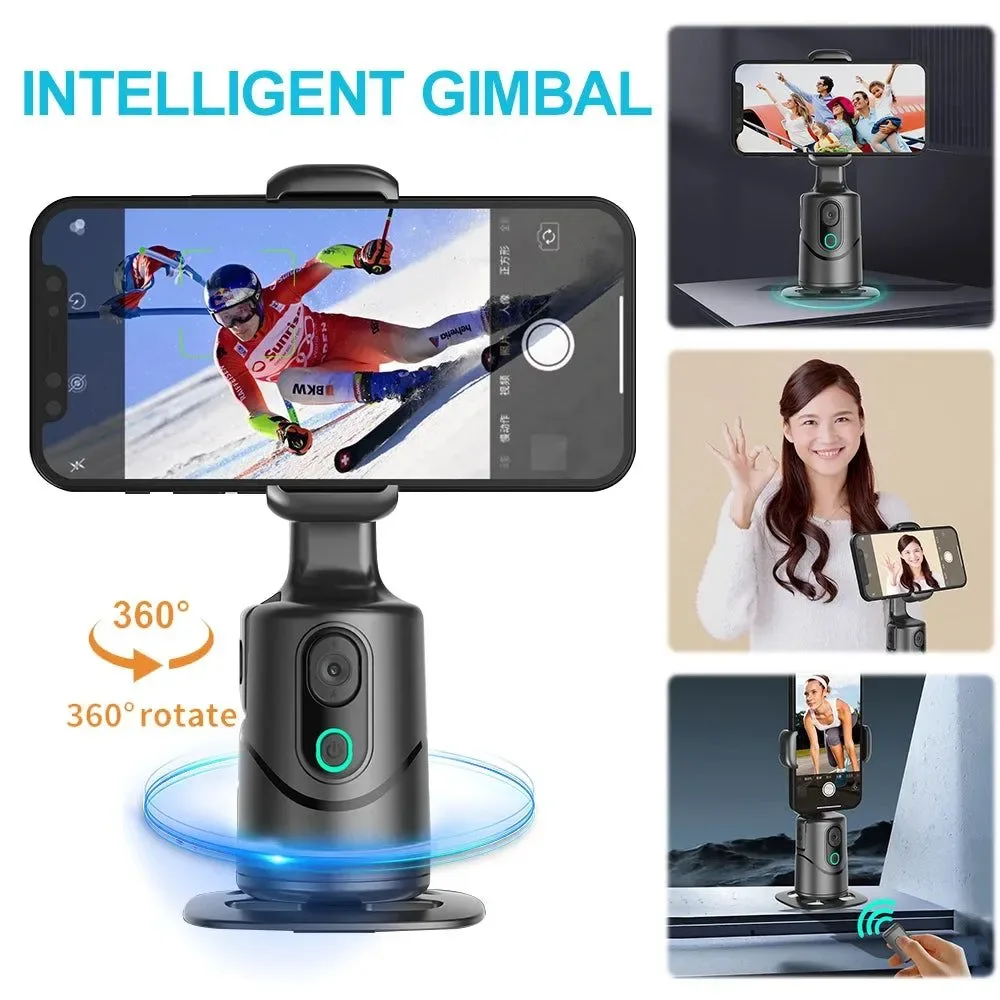 Flexible Auto Tracking Phone Tripod – 360° Smart Face Tracking Holder with Fill Light for TikTok Youtube Bluetooth Gesture Control Type-C Powerful