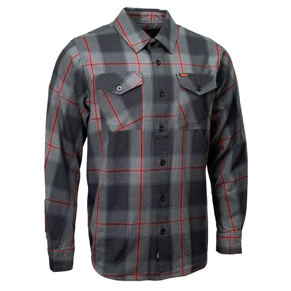 Trusted MMCC Men’s Blackout Black Gray Red Cotton Long Sleeve Flannel Shirt – MMC11622MMC11622 Blackout Men’s Cotton Flannel Sustainable