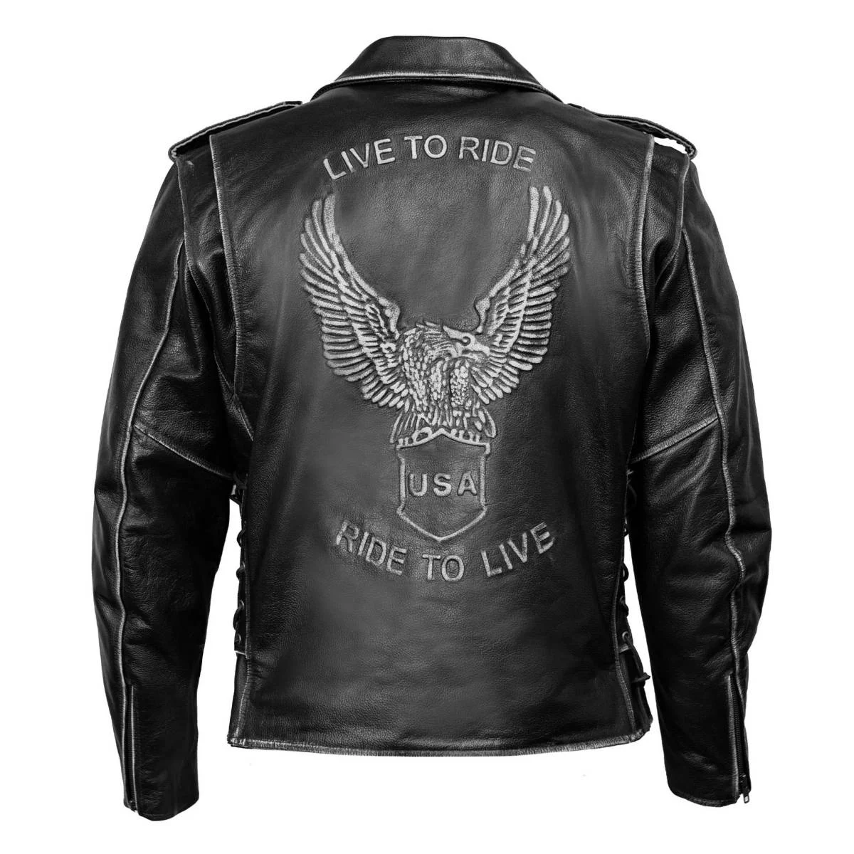 Innovative Milwaukee Leather Men’s Live to Ride Classic Black Premium Leather CE Armored Motorcycle Jacket – Side Lace – LKM1706 Smooth