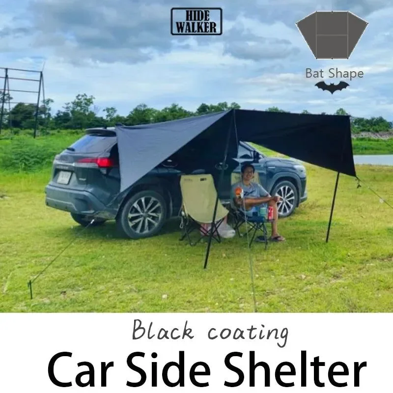 Practical Bat-Shaped Car Side Awning – Waterproof 2x3m UV-Blocking Shelter for SUV Van Prestigious