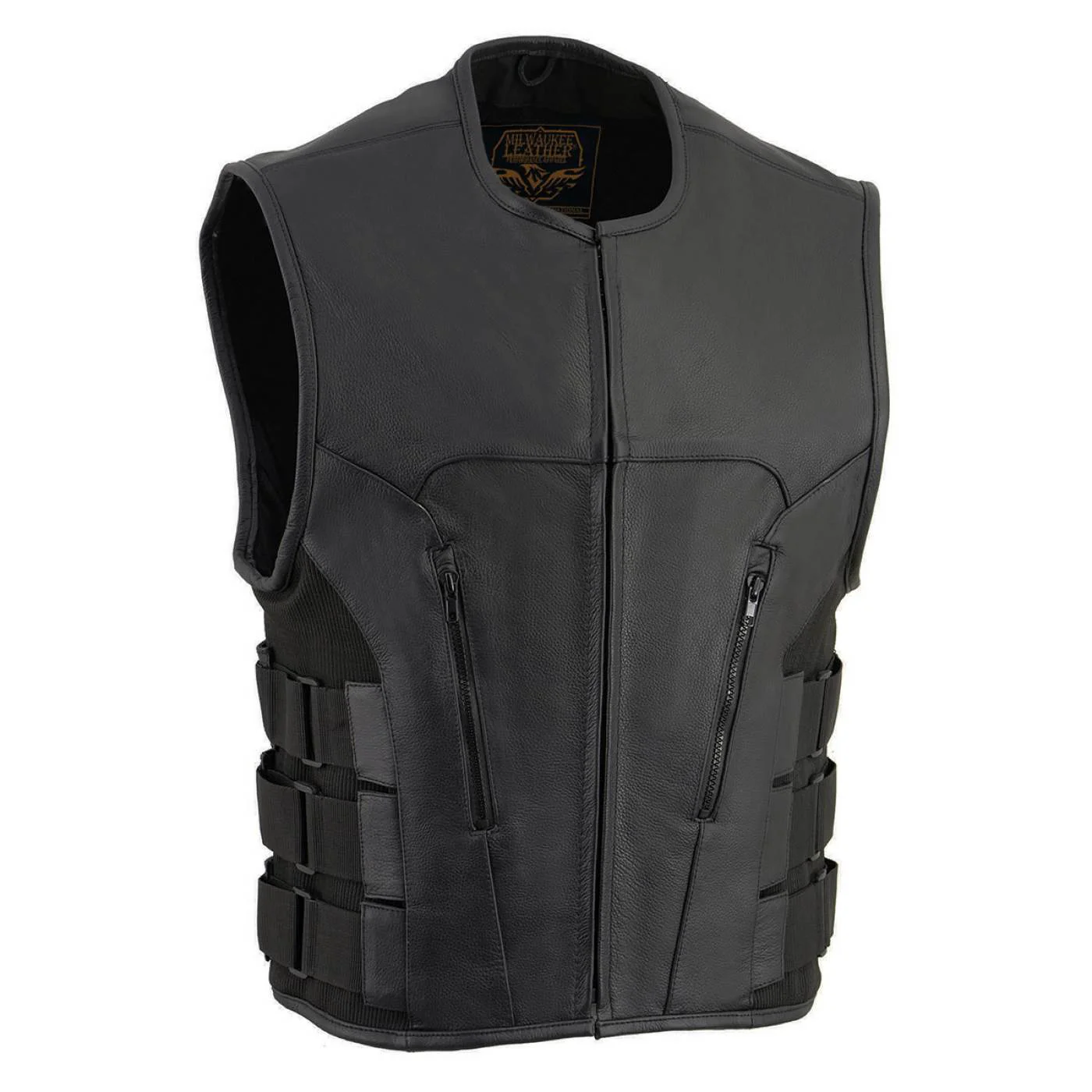 Fine Crafted Milwaukee Leather Men’s Creeper Black Triple Strap Leather Motorcycle Vest – LKM3791 Carefully Designed
