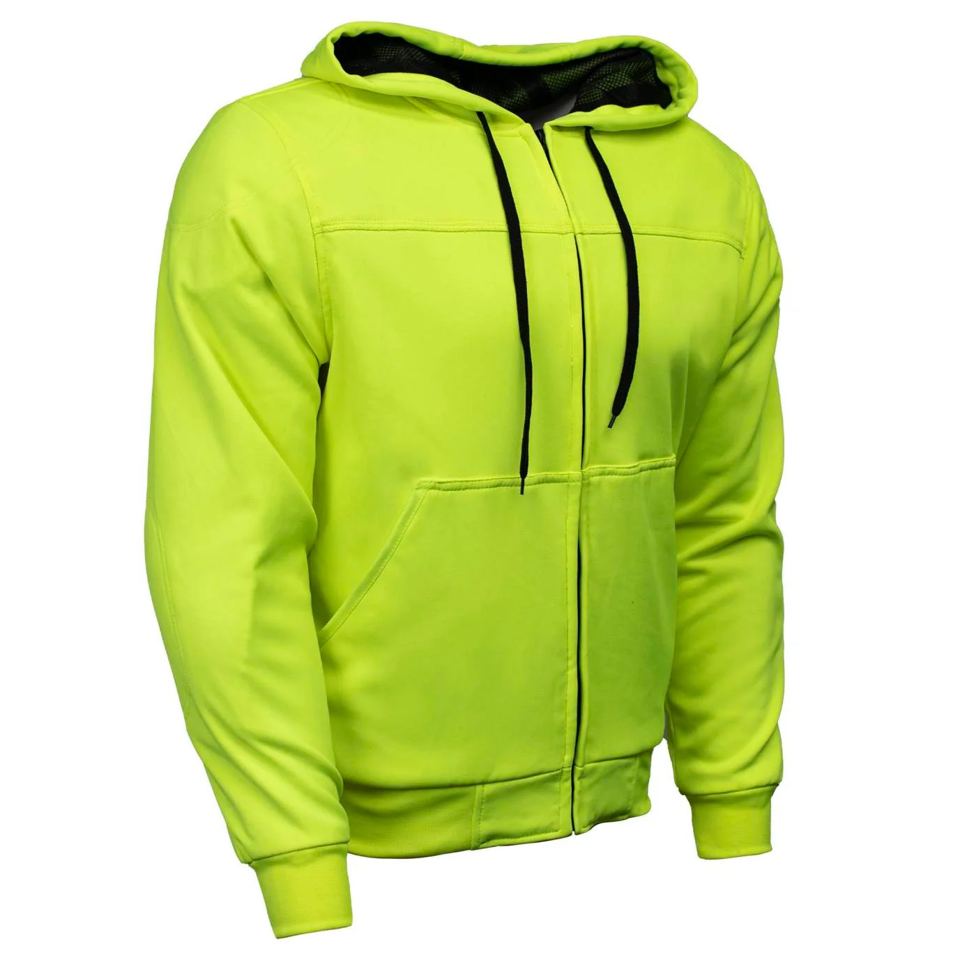 Flexible Milwaukee Leather Men’s Neon-Green Streetguard Riding Hoodie – Aramid Reinforced with CE Shoulder and Elbow Armor – MPM1772 Consistent