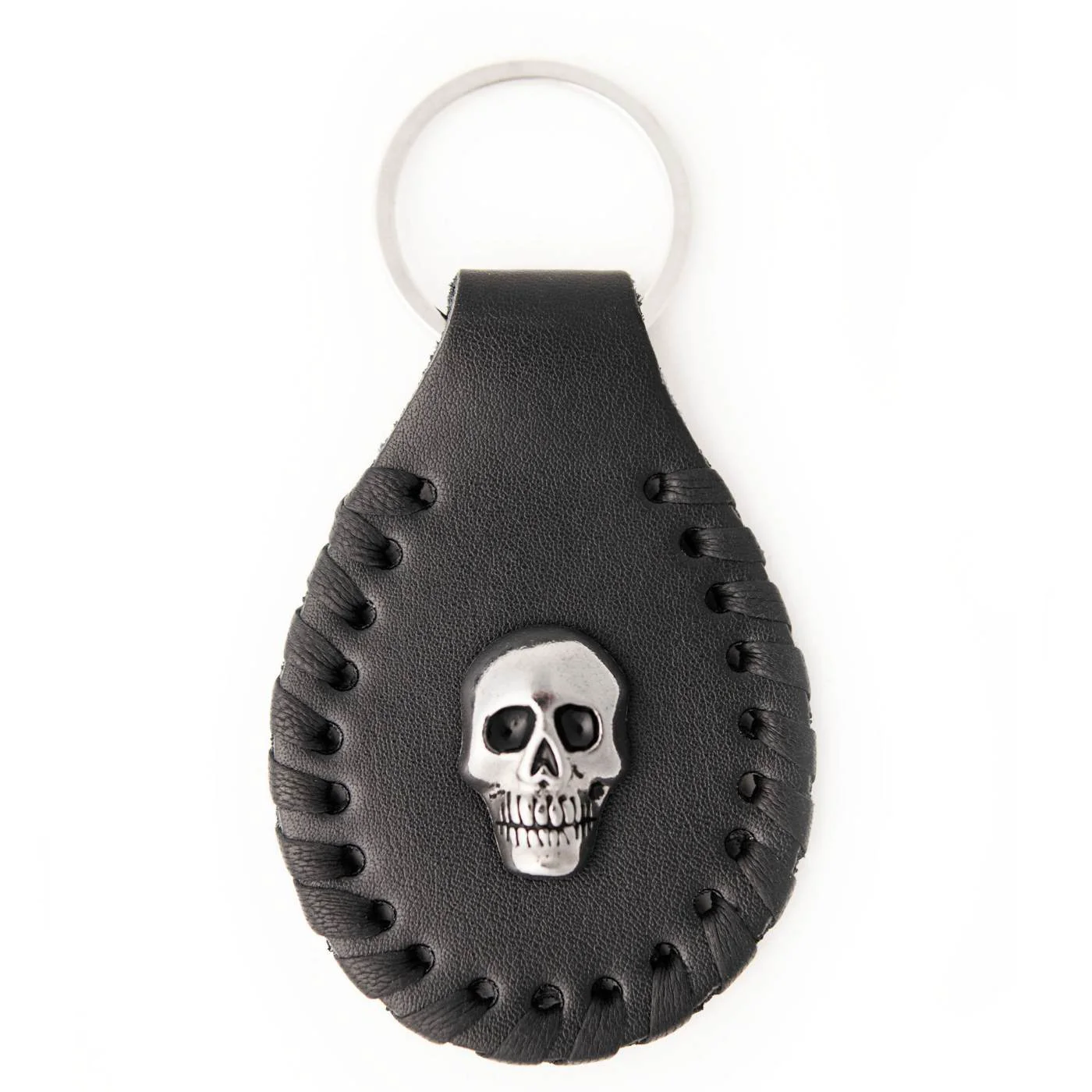 Pure Milwaukee Leather Black Skull Head Pewter Emblem Key Chain – MLA9505 Comfortable