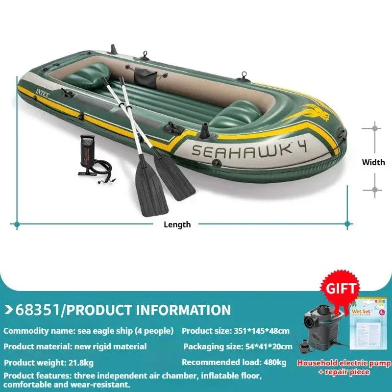 Exceptional Heavy-Duty 1-3 Person Inflatable Boat Fishing Dinghy with Detachable Seats Foldable Kayak Design Exclusive