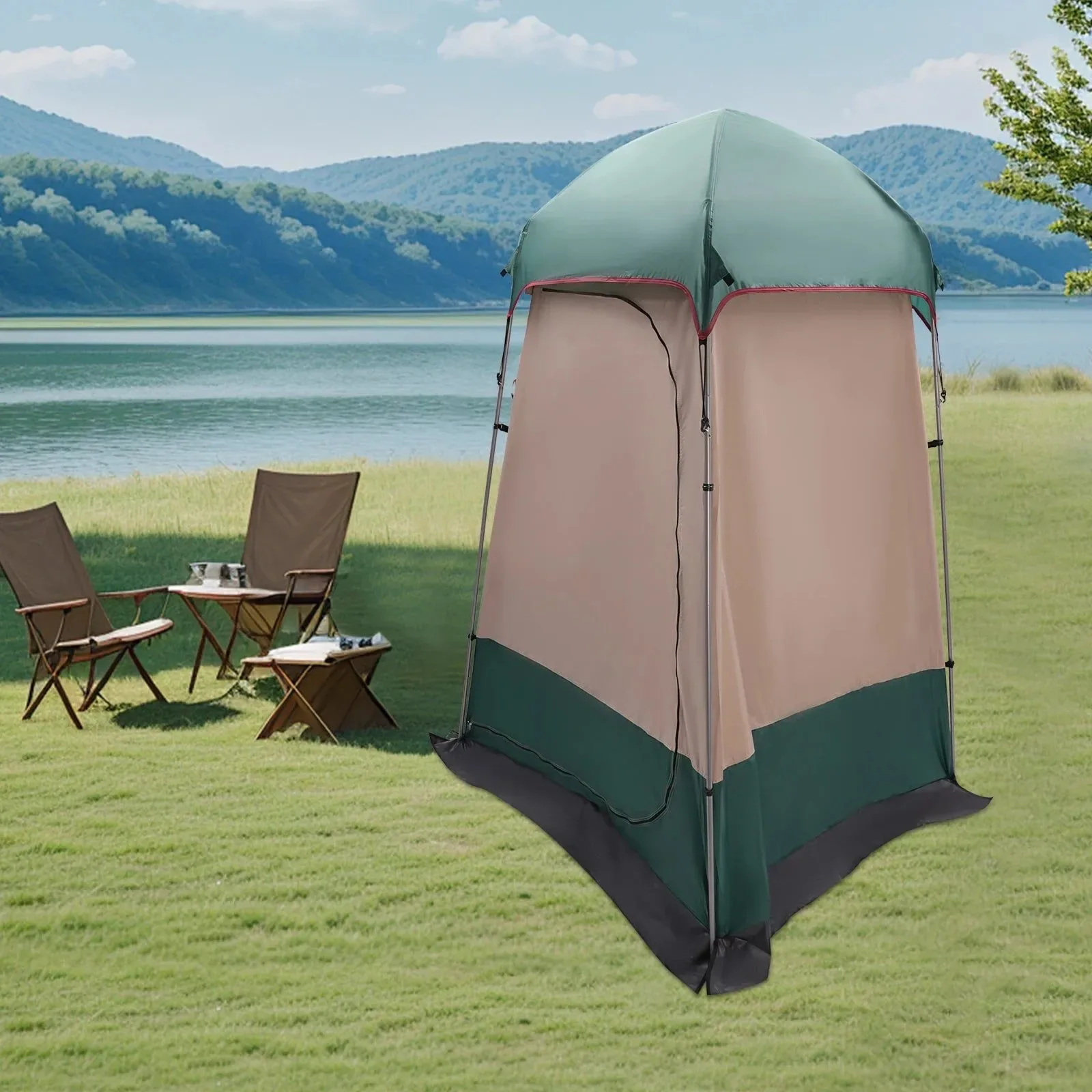 Detailed Portable Shower Toilet Tent – 160x160x240cm Outdoor Privacy Shelter for Camping Beach Specialty