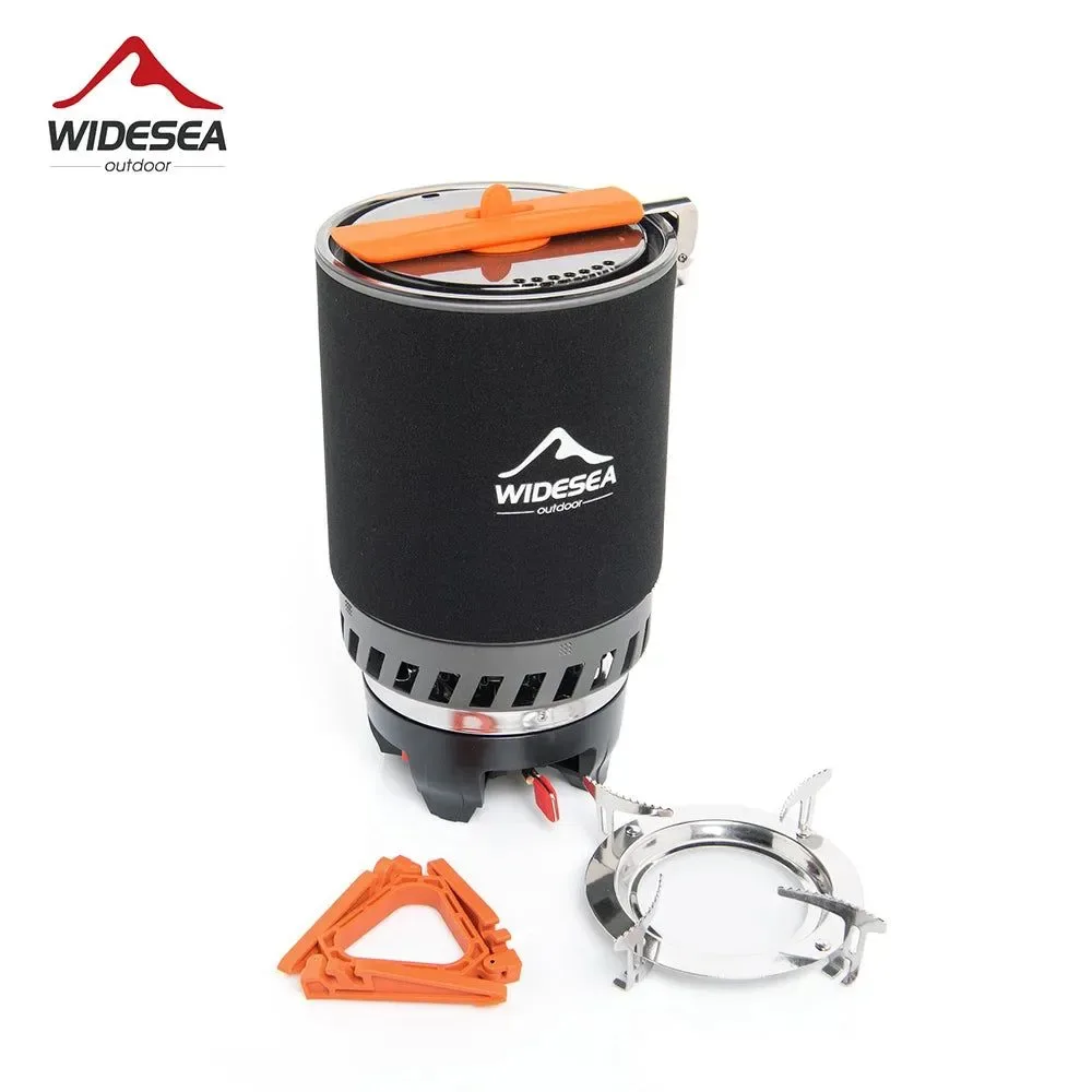 Long-Lasting Camping Cooking System with Heat Exchanger – Complete Outdoor Pot Set Gas Stove Advanced