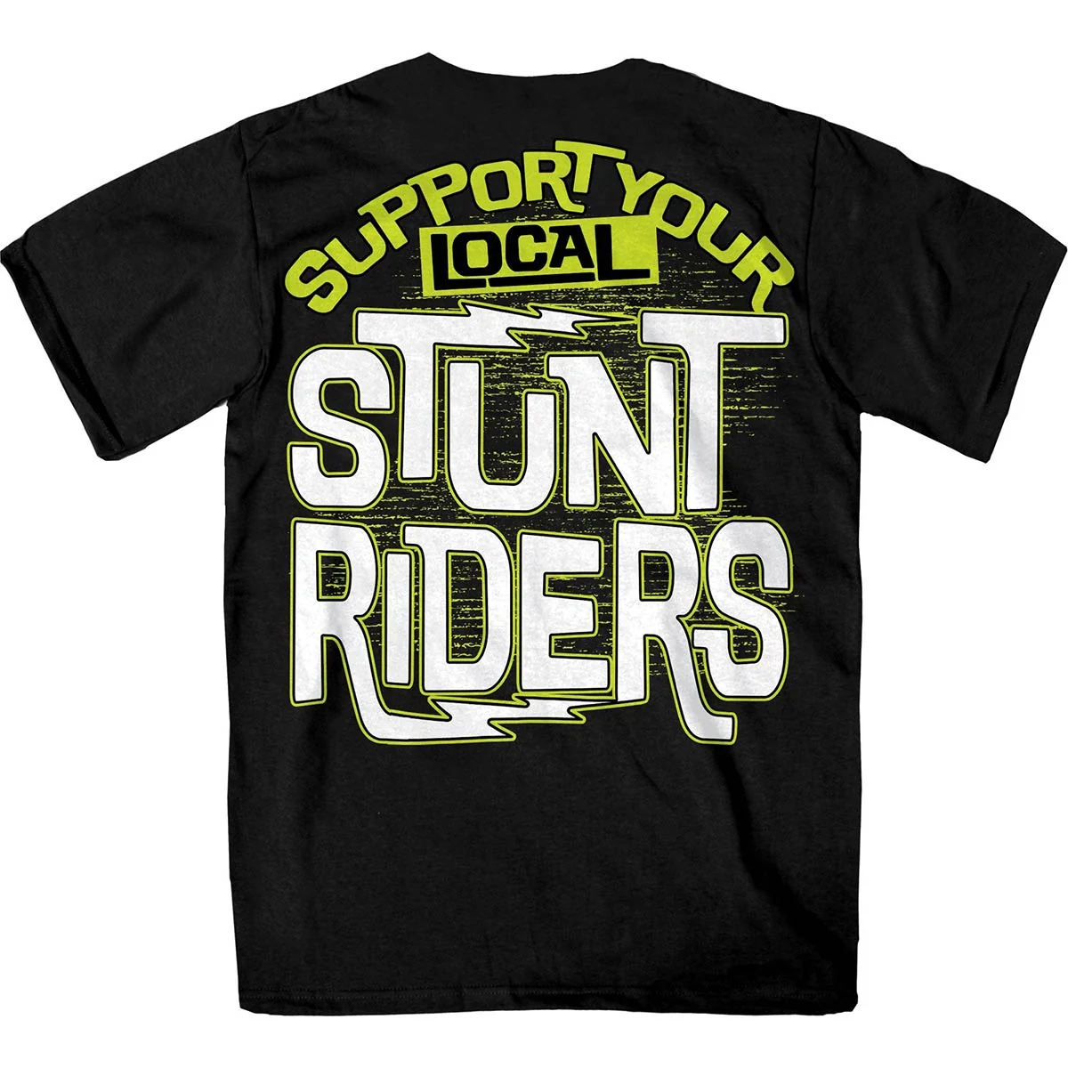 Original Hot Leathers GMD1521 Men’s Black Support Your Local Stunt Riders T-Shirt Excellent