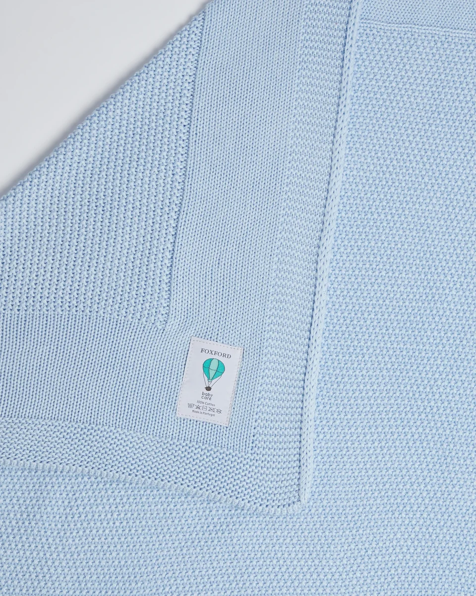 Functional Foxford Cotton Baby Blanket- Powder Blue Trendy