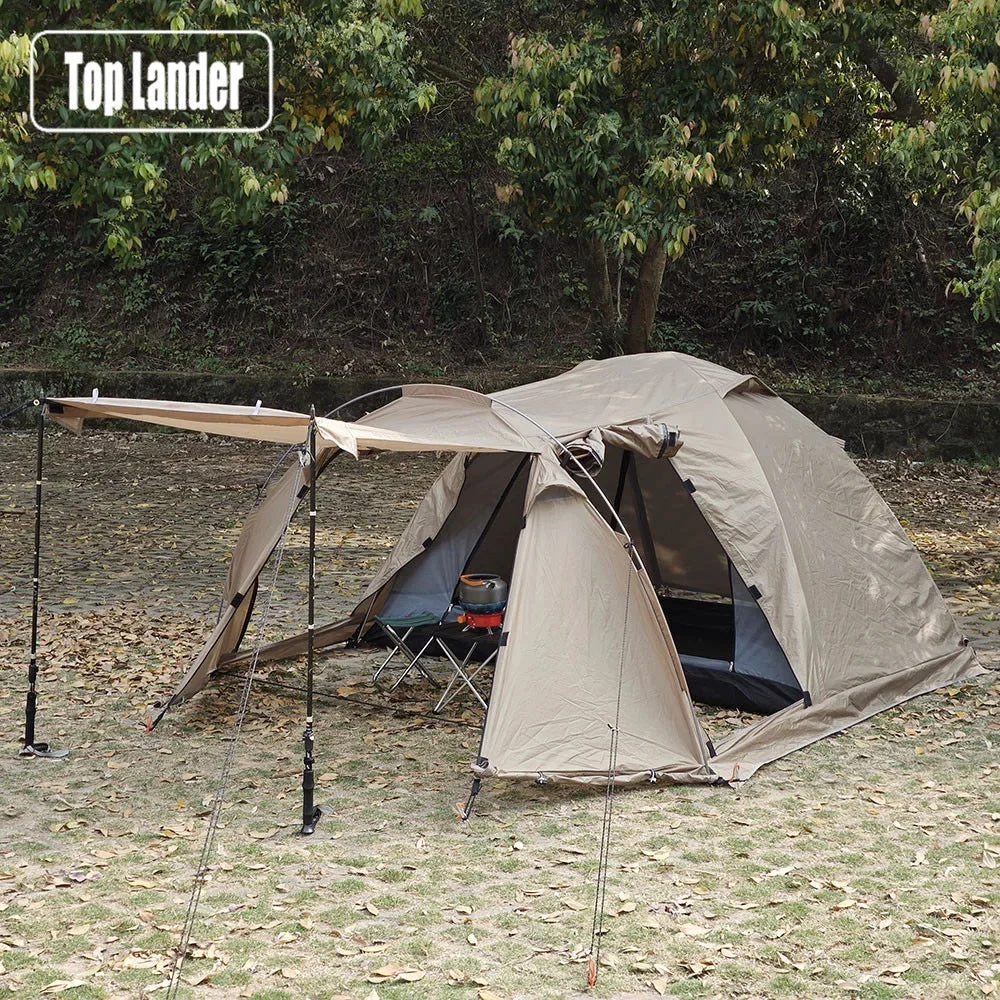 Sustainable 2 Person Hot Tent with Stove Jack – 4 Season Waterproof Camping Tent with Snow Skirt Extended Vestibule Fashionable
