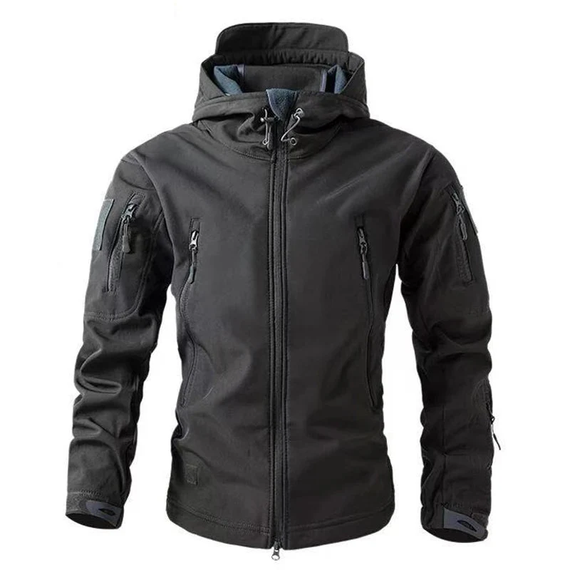 High-Quality Men’s Winter Autumn Softshell Fleece Jackets Waterproof Outdoor Fishing Hiking Hunting Thermal Camping Cargo Coats Warm M-5XL Solid