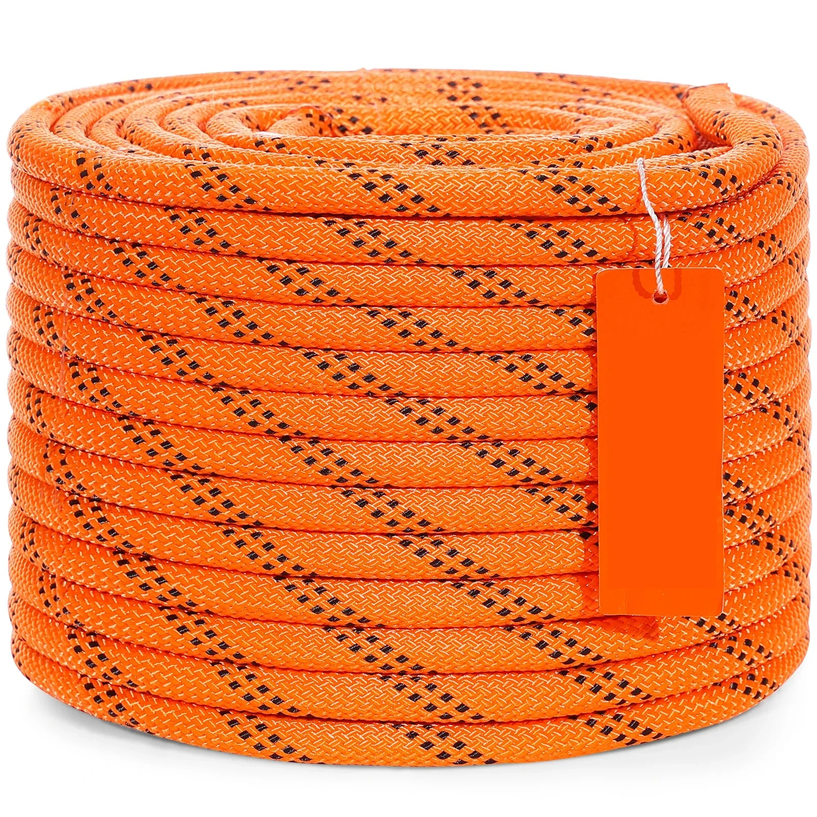 Certified SucceBuy 120ft Dual-Weave Polyester Rope – 3 8 1 2 48-Strand CE- Cord for Arborist Climbing Outdoor Adventures Orange Black Breathable