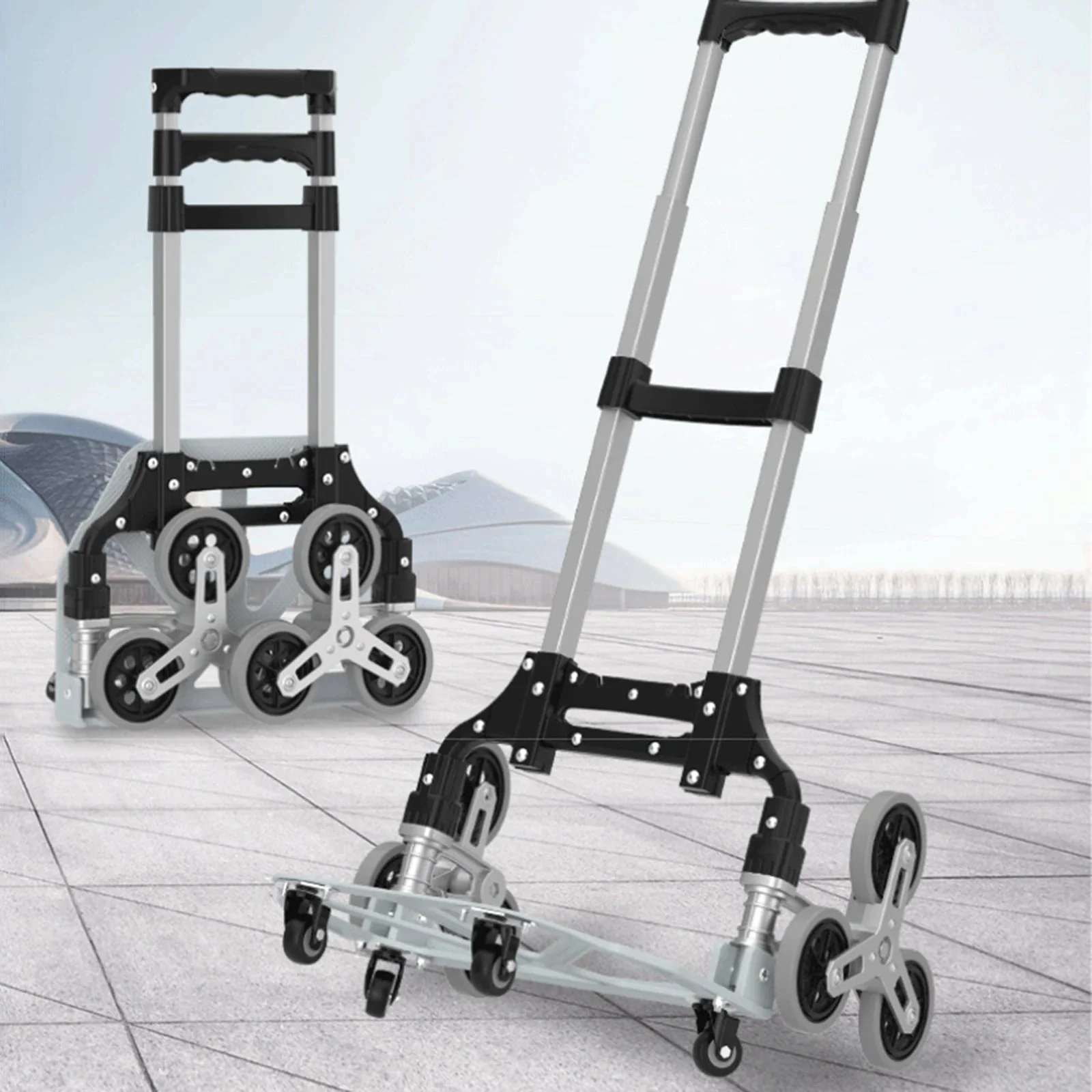 Effective Portable Folding Trolley Cart – Aluminum Alloy Stair-Climbing Cargo Cart with Wheels Portable Folding Trolley Cart – Aluminum Alloy Stair-Climbing Cargo Cart with Wheels High-Quality