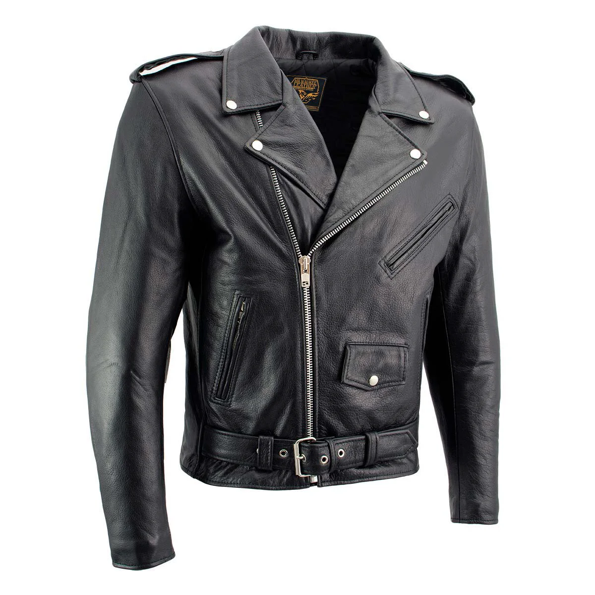 Casual Milwaukee Leather Men’s Classic Armored Black Leather Motorcycle Jacket w CE Armor – LKM17020 Specialty