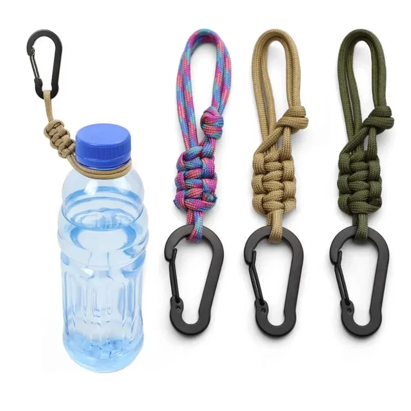 Premium Hands- Water Bottle Holder Lanyard with Carabiner Clip – Adjustable Woven Strap for Hiking Camping Daily Carry Pure