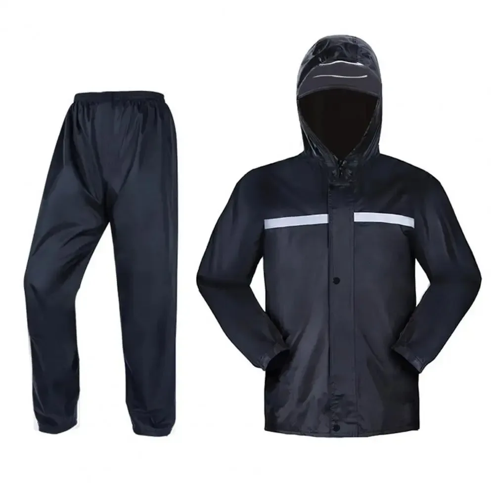 High-Performance Conjunto de chaqueta y pantalón impermeable de doble capa impermeable transpirable resistente al desgaste e impermeable con banda reflectante para montar a caballo. Recyclable