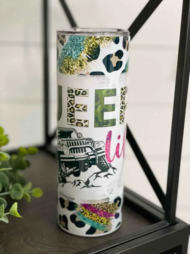 Trendy Leopard Jeep Tumbler Recyclable
