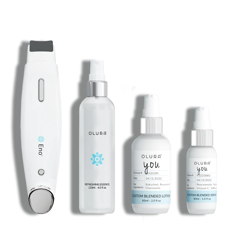 Reusable OLURR Ultrasonic Skin Scrubber Facial Cleansing Device with Skincare Set Safe