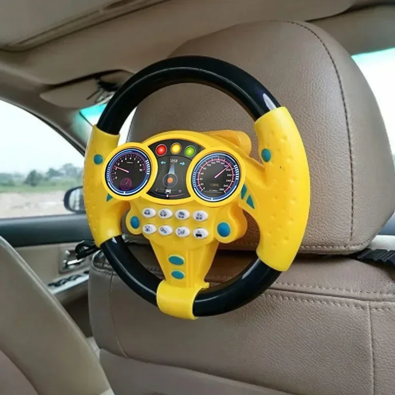 Refined Infant Simulation Steering Wheel Toy with Light Sound Effects Kids Early Education Driving Toy for Stroller Car Play Specialty