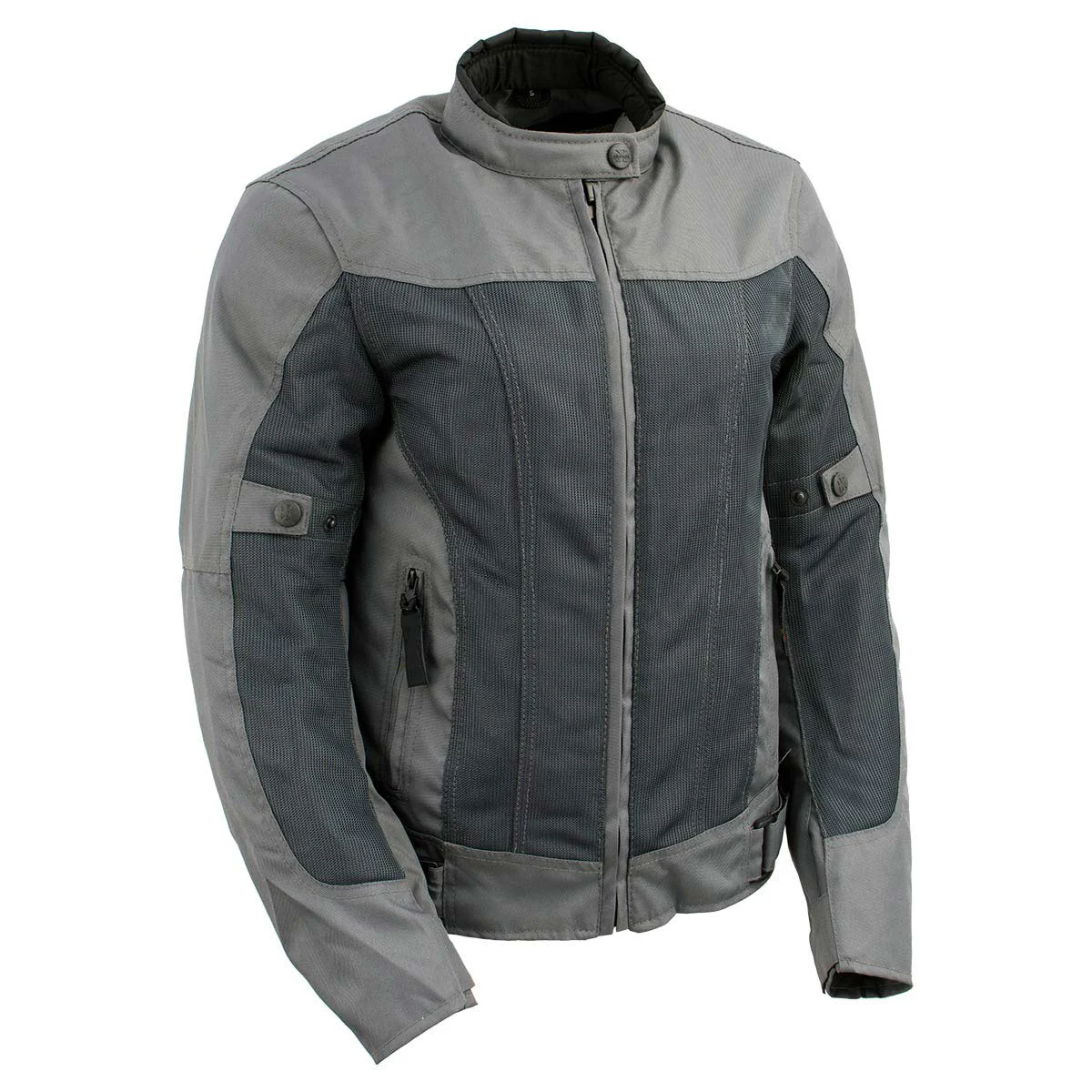 Breathable Milwaukee Leather Women’s Shade Black Grey Textile Motorcycle Jacket w CE Armor – MPL22707 Next-Generation