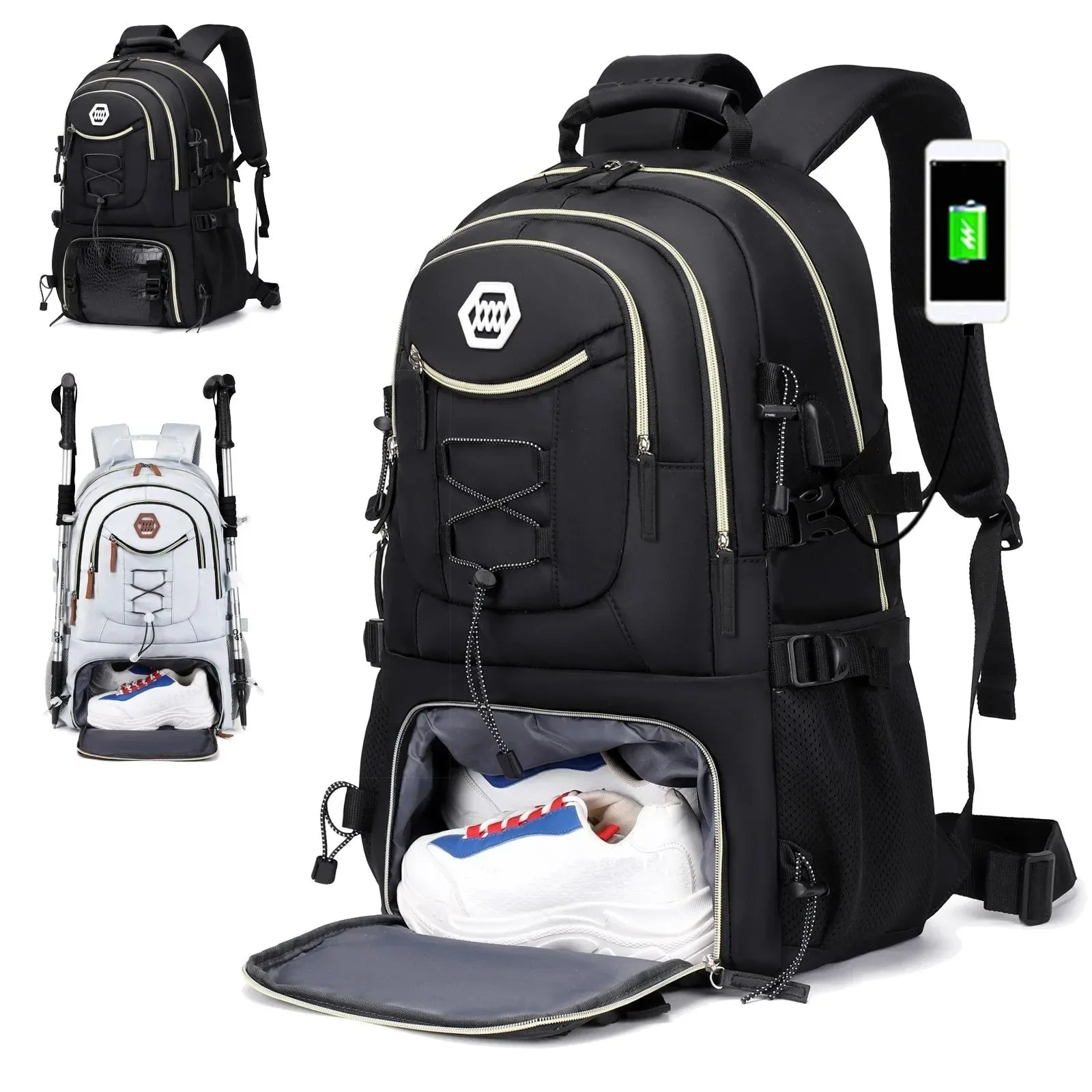 Authentic Mochila impermeable de senderismo de 40 l bolsa de viaje para acampar al aire libre para hombres y mujeres Minimalist