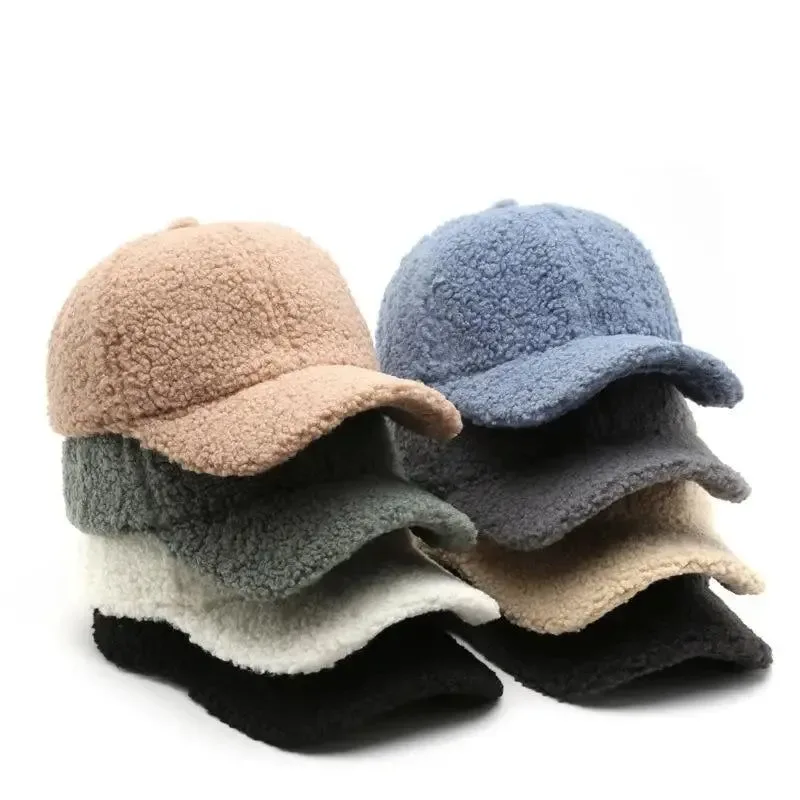 Next-Generation Gorra de béisbol de otoño-invierno para mujer gorro de felpa abrigado con correa ajustable Functional