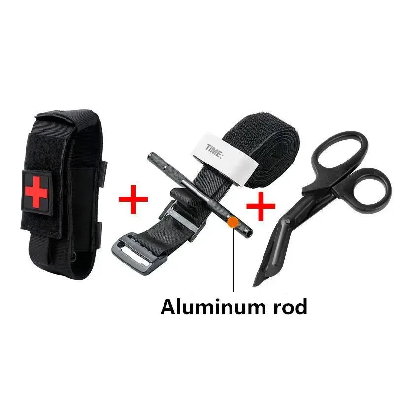 Comfortable Torniquete militar táctico de primeros auxilios – Torniquete de presión rotatorio con varilla de aluminio para senderismo acampada y supervivencia Practical