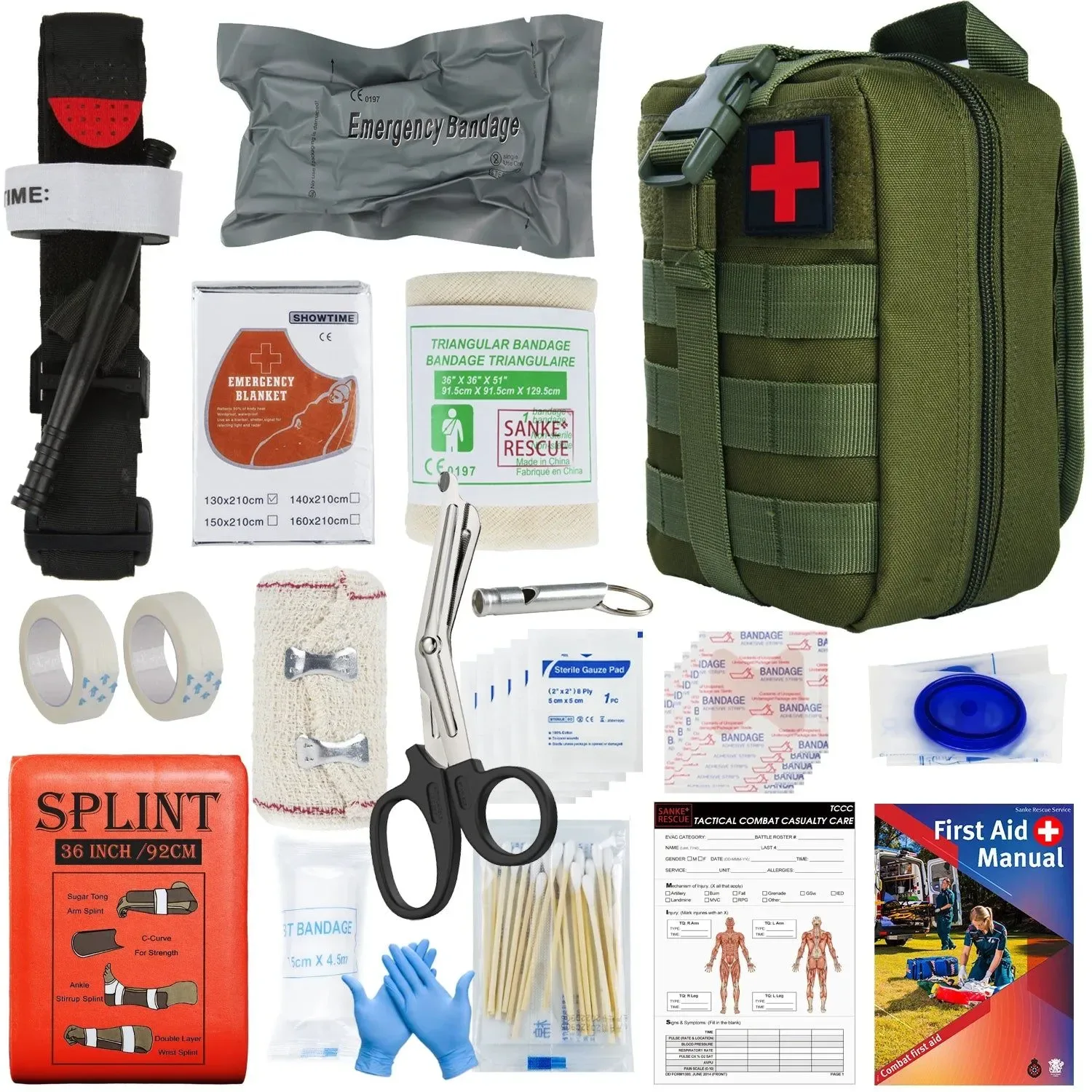 Excellent Kit de supervivencia para traumatismos IFAK militar equipo esencial de primeros auxilios para situaciones de emergencia Kit de supervivencia para traumatismos IFAK militar bolsa médica de primeros auxilios equipo de supervivencia de emergencia con Molle para viajes en coche y senderismo. Unique