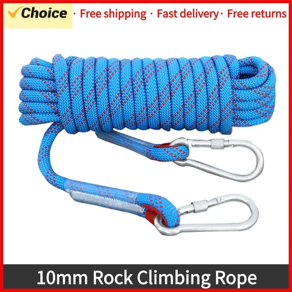 Traditional Cuerda de escalada Tomshoo de 10 mm – 10 m 20 m 30 m para exteriores rapel estático y rescate contra incendios. Premium