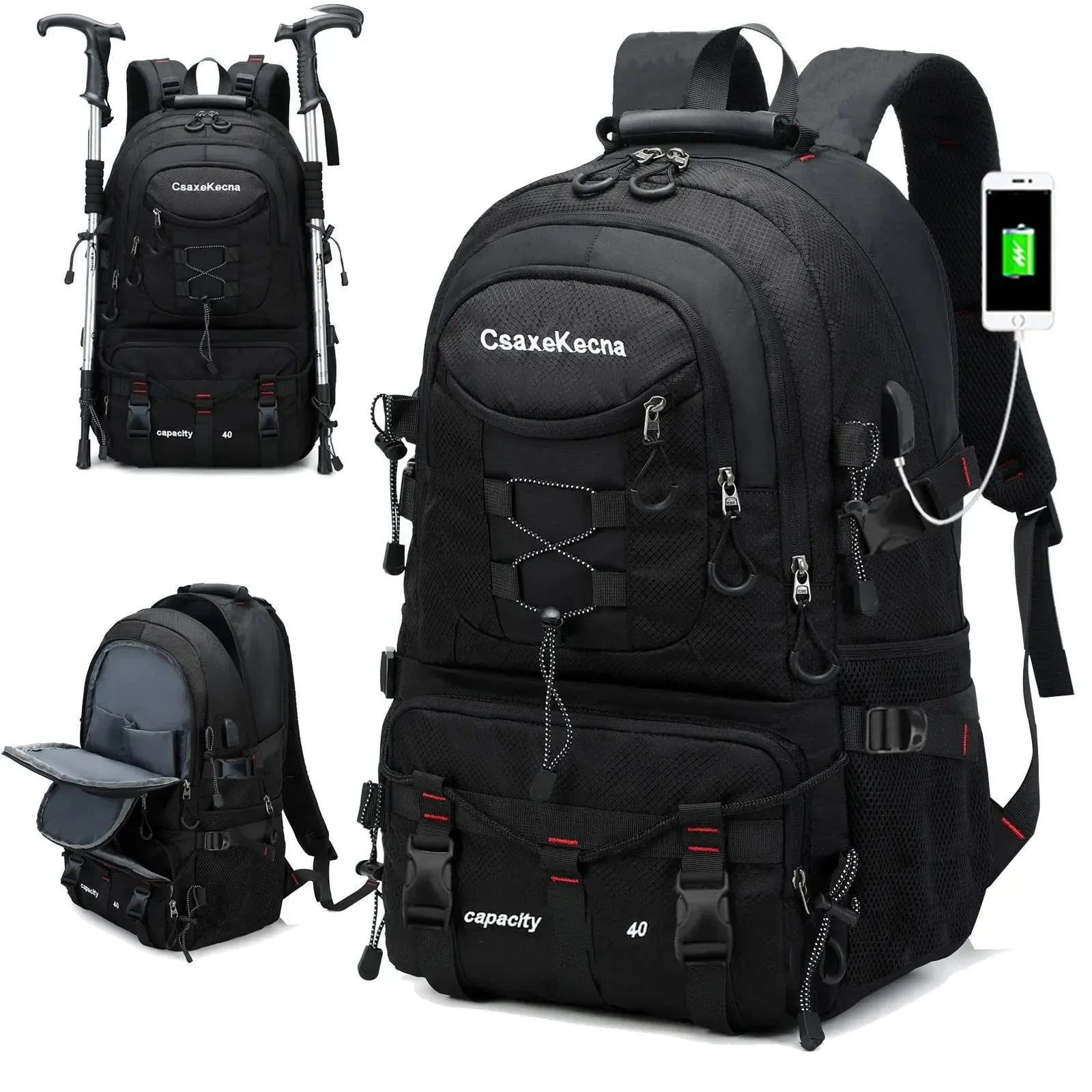 Fine Crafted Mochila de viaje ligera e impermeable de 40 l para senderismo y acampada al aire libre. Top-Quality